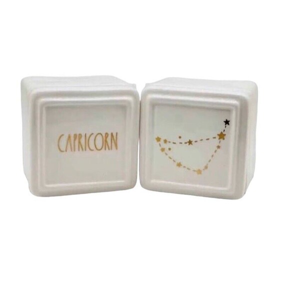 Rae Dunn Zodiac Capricorn Trinket Box Set Of 2 Ceramic Gift Jewelry NEW - Picture 3 of 3